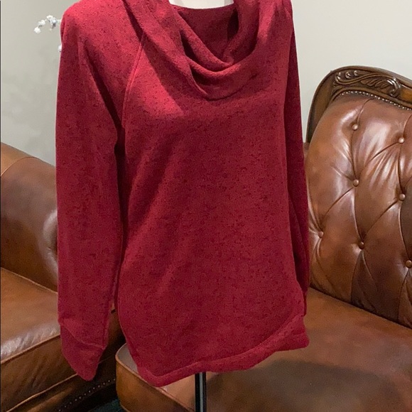 Ideology Womens Cowl Neck Pullover Top Red - Picture 4 of 5